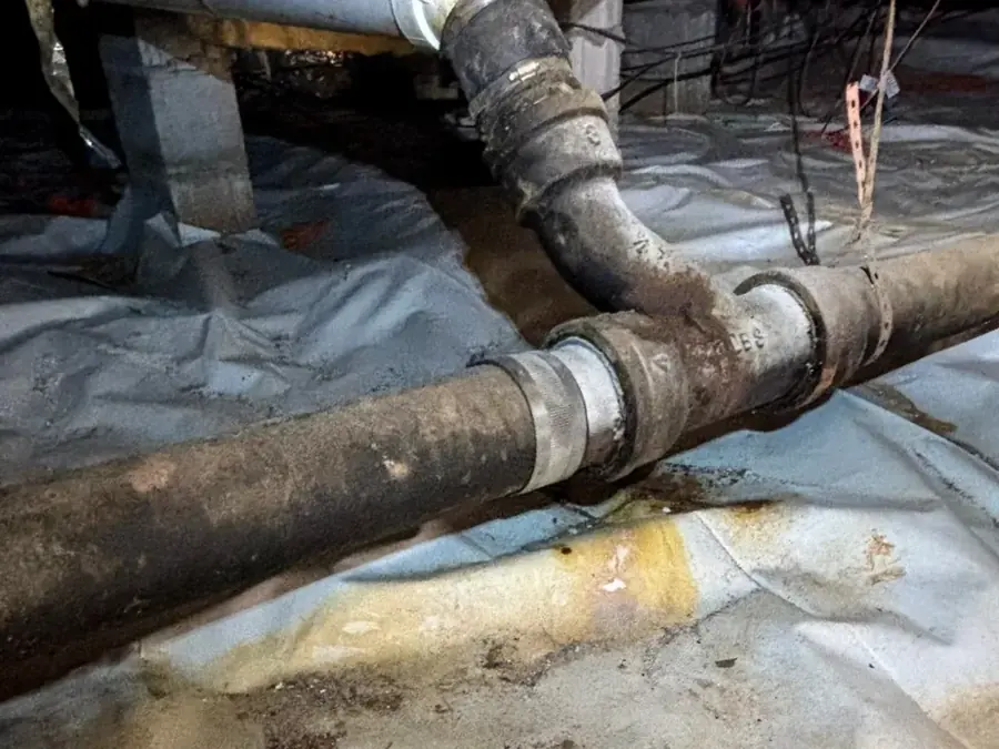 Frozen pipe that split and flooded a St. Louis basement in January
